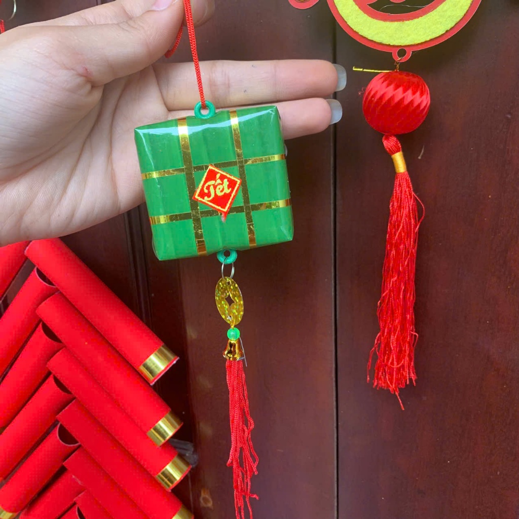 Set 5 Đồ Decor Bánh Trưng Bánh Tét Đón Tết - Ngày Xuân.