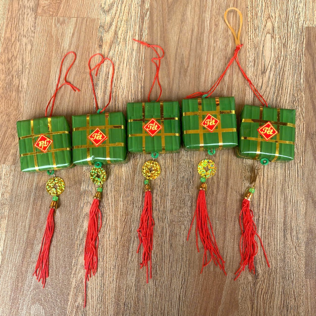 Set 5 Đồ Decor Bánh Trưng Bánh Tét Đón Tết - Ngày Xuân.