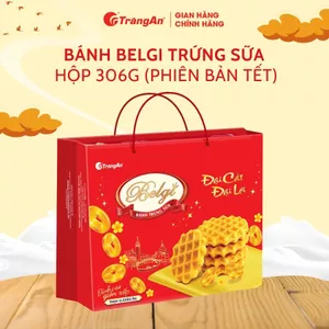 Bánh Belgi trứng sữa giòn hộp 306g THÙNG 10 HỘP , 500g THÙNG 8 HỘP kèm túi xách | Tràng An Official