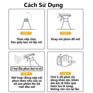 Tẩy dầu mỡ nhà bếp 500ml Chất tẩy dầu mỡ chai lau bếp đa năng tẩy xoong nồi hút mùi bếp gas 】