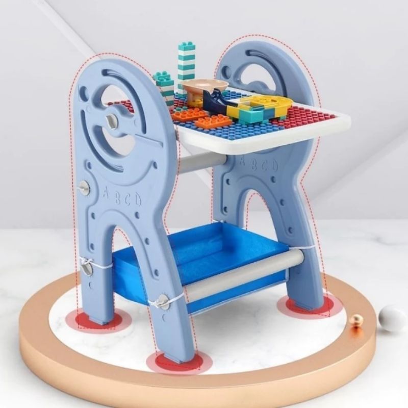 Bàn xếp hình đa năng cho bé, bảng vẽ cho trẻ em, đồ chơi giáo dục 3 trong 1, bàn học cho bé, quà tặng cho bé