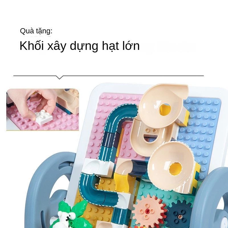 Bàn xếp hình đa năng cho bé, bảng vẽ cho trẻ em, đồ chơi giáo dục 3 trong 1, bàn học cho bé, quà tặng cho bé