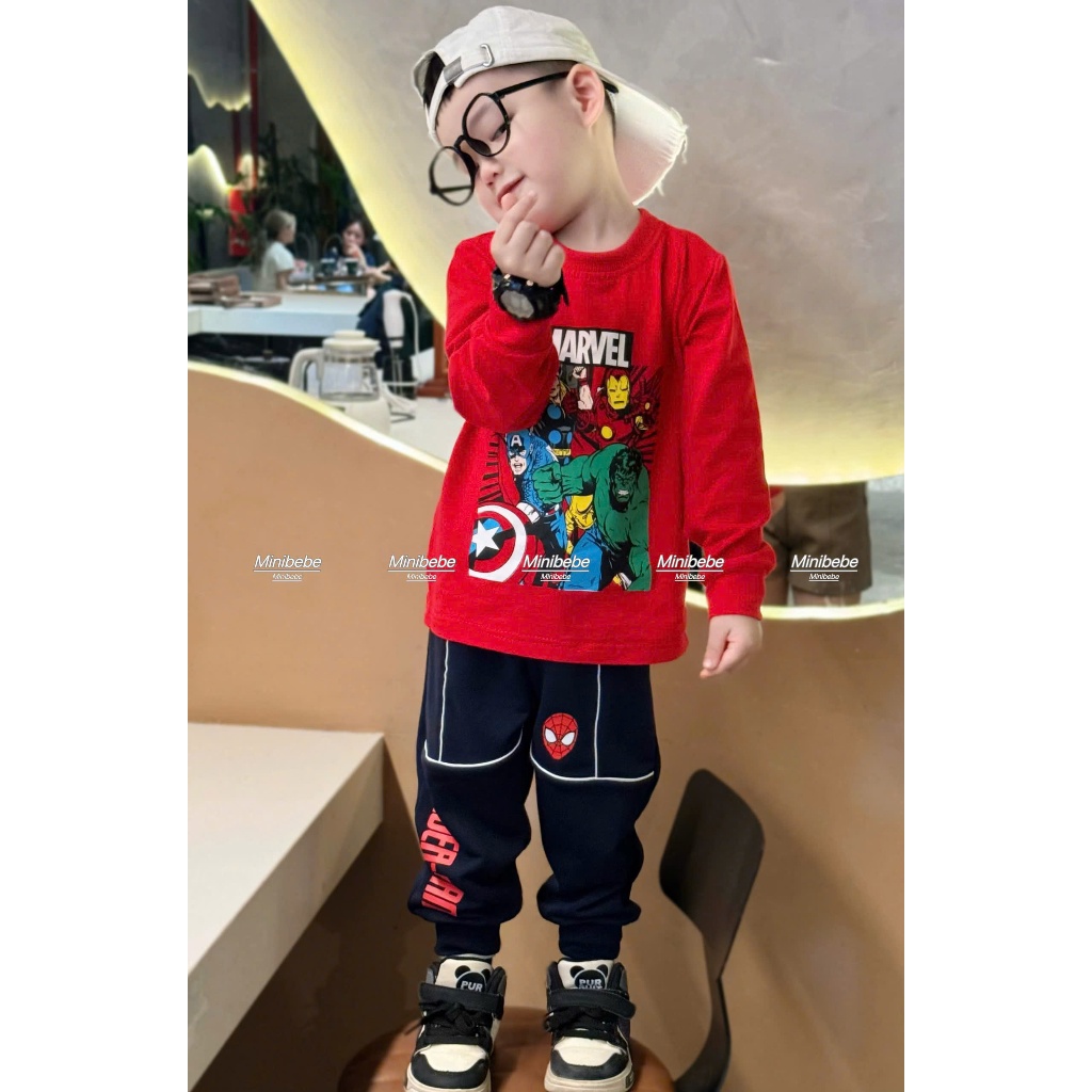 [À ƠI SHOP] K38- bộ dài áo đỏ marvel - a210.427