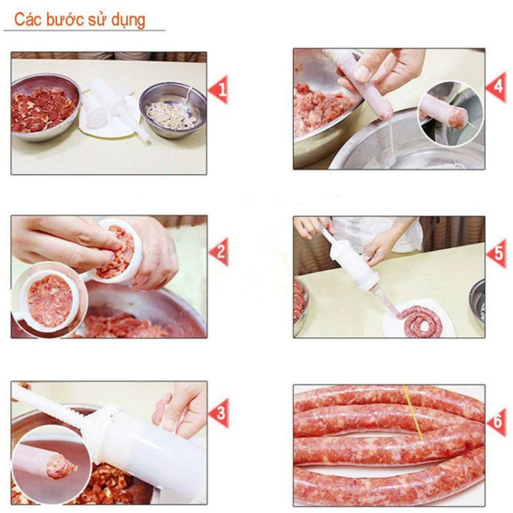 Dụng Cụ Làm Dồi, Lạp Xưởng, Xúc Xích Thủ Công - Dụng Cụ Nhồi Xúc Xích Siêu Tốc Cán Inox Chắc Chắn, Dễ Sử Dụng
