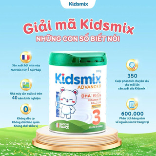 [Hàng Pháp] Sữa Kidsmix Advanced số 1,2,3 800g cho bé 0-12 tháng, 1tuổi trở lên,DHA HMOs tăng đề kháng,canxi,D3 tăng cao