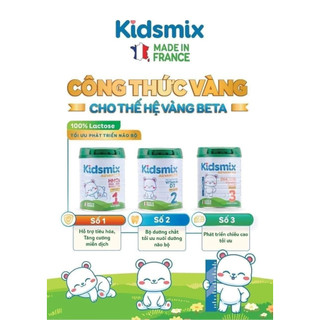 [Hàng Pháp] Sữa Kidsmix Advanced số 1,2,3 800g cho bé 0-12 tháng, 1tuổi trở lên,DHA HMOs tăng đề kháng,canxi,D3 tăng cao