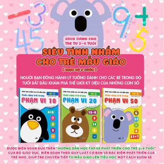 Sách - Combo 3 Cuốn Siêu Tính Nhẩm Cộng Trừ Cho Trẻ Mẫu Giáo Phạm Vi 10,20,50