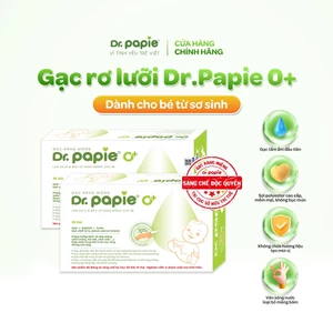 Combo 2 hộp Gạc rơ lưỡi Dr.Papie 0+ làm sạch răng lưỡi nướu khoang miệng, an toàn cho bé sơ sinh (30 gói/hộp)