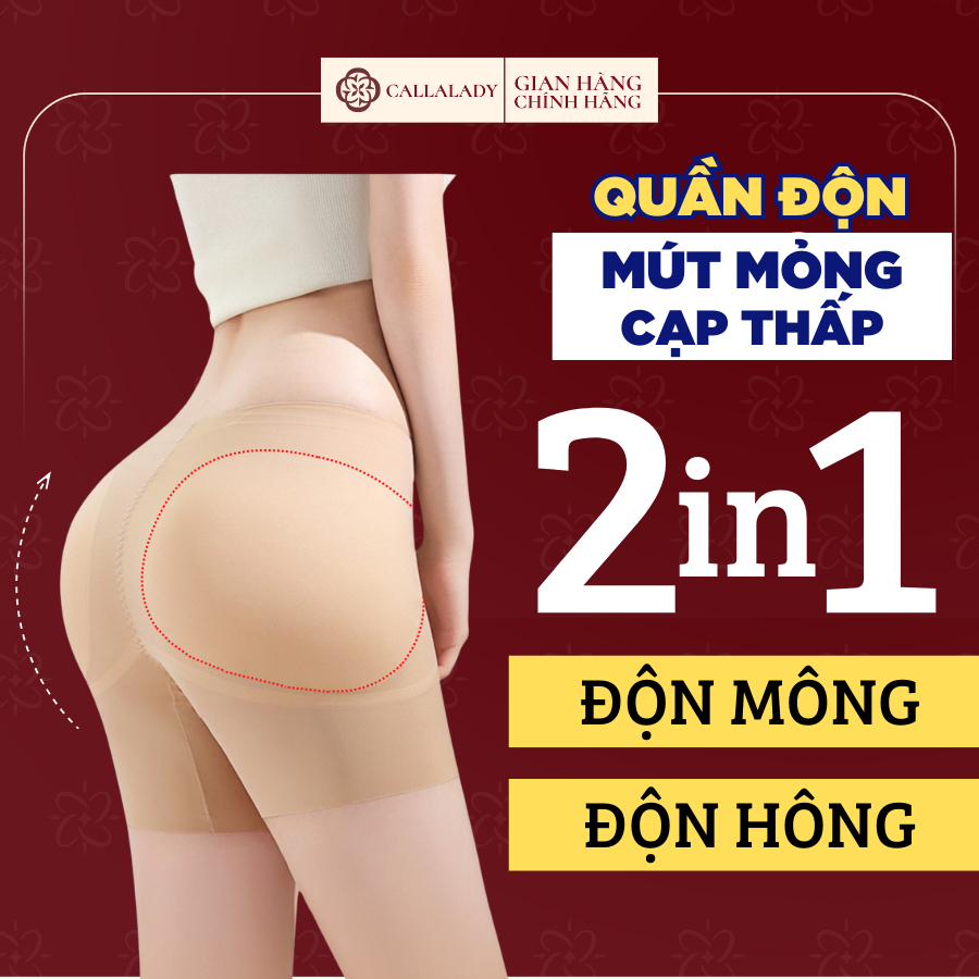 Quần độn mông và hông Callalady cạp thấp nâng mông tự nhiên chất liệu co dãn thông thoáng 1.1cm 35