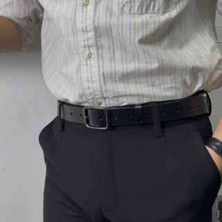 Thắt lưng da bò nam Broobelt mặt đen xịn, dây nịt lưng cao cấp thời trang kèm bấm lỗ bản 3cm TL03