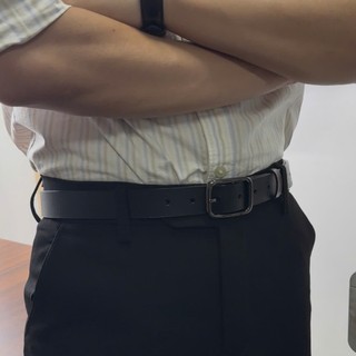 Thắt lưng da bò nam Broobelt mặt đen xịn, dây nịt lưng cao cấp thời trang kèm bấm lỗ bản 3cm TL03