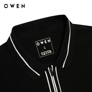 Owen - Áo polo Bodyfit APV257061 màu Đen chất liệu CVC Spandex