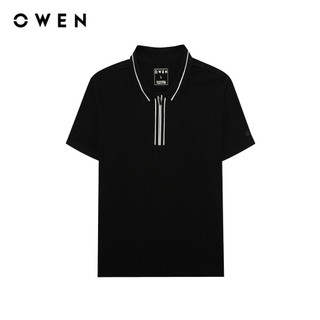 Owen - Áo polo Bodyfit APV257061 màu Đen chất liệu CVC Spandex