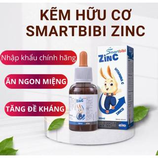 Smartbibi Zinc - kẽm cho bé giúp bé ăn ngon, cải thiện biếng ăn chai 30ml - Nhập khẩu chính hãng