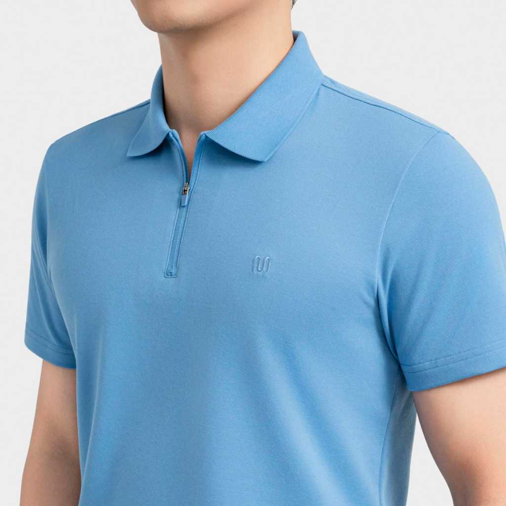Áo Polo Nam Insidemen Cotton Thoáng Khí Cổ Dệt Kéo Khóa Regular Fit IPS095EDP01