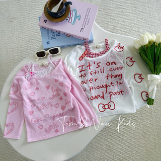 A28-[tomnaukids] SET áo dây + áo dài tay giấy cho bé gái thun giấy size từ 9-35Kg