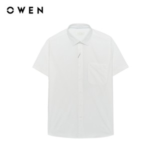 Owen - Áo sơ mi ngắn tay Regular Fit AR255045NT màu Trắng chất liệu Bamboo poly