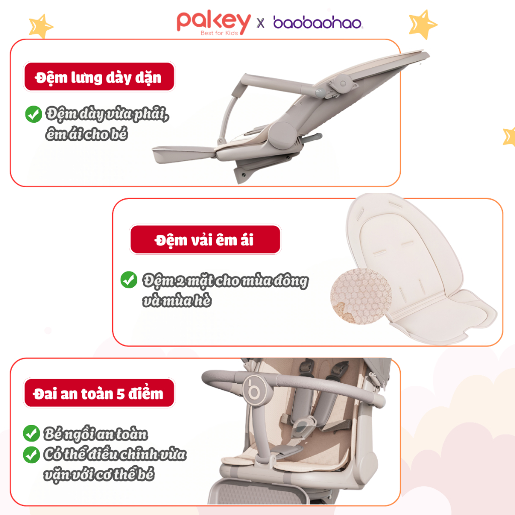 [Mới] Xe Đẩy Cho Bé Baobaohao V22-A Chính Hãng, Xe Đẩy Gấp Gọn Đảo 2 Chiều 360 Độ Với 3 Chế Độ Ngả Tiện Lợi Cho Bé