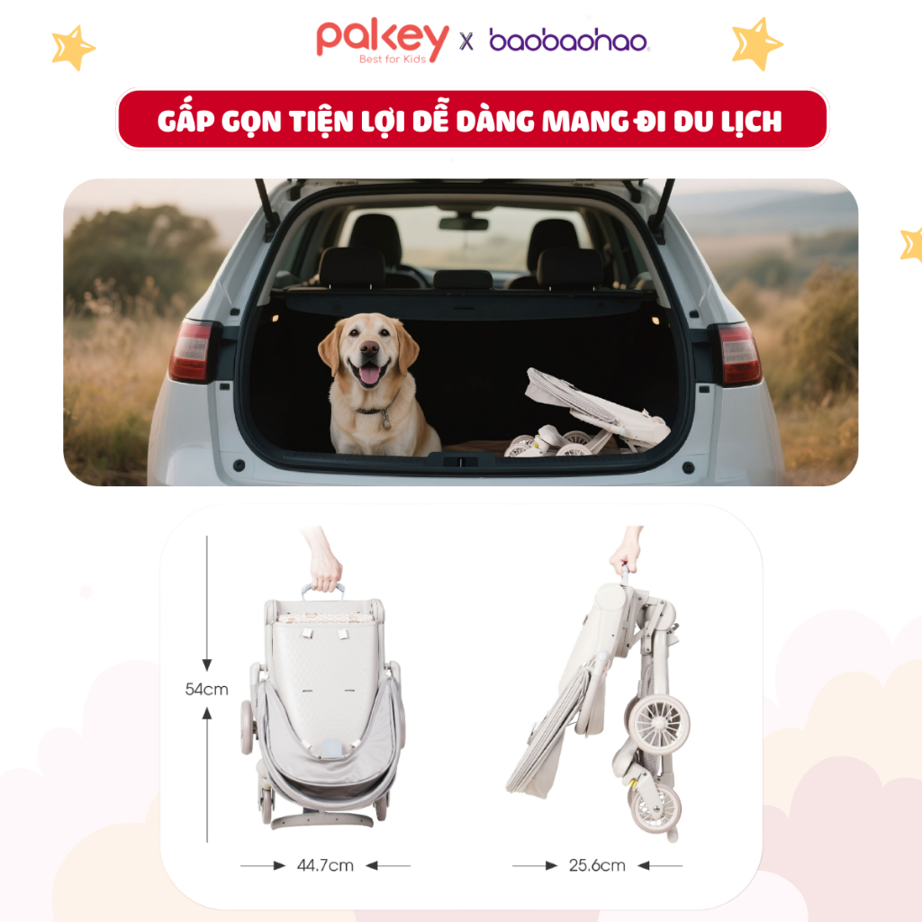[Mới] Xe Đẩy Cho Bé Baobaohao V22-A Chính Hãng, Xe Đẩy Gấp Gọn Đảo 2 Chiều 360 Độ Với 3 Chế Độ Ngả Tiện Lợi Cho Bé