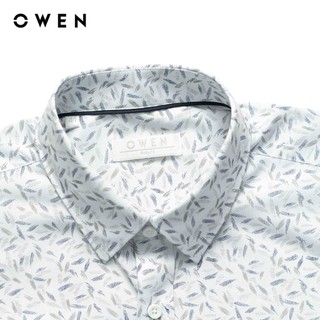 Owen - Áo sơ mi ngắn tay Body Fit AB255024NT màu Xanh chất liệu Bamboo spandex