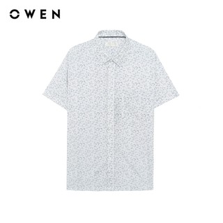 Owen - Áo sơ mi ngắn tay Body Fit AB255024NT màu Xanh chất liệu Bamboo spandex