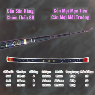 Cần Chiến Thần 8H-19i Cần Câu Tay Chuyên Săn Hàng - Tặng Kèm Ngọn Phụ