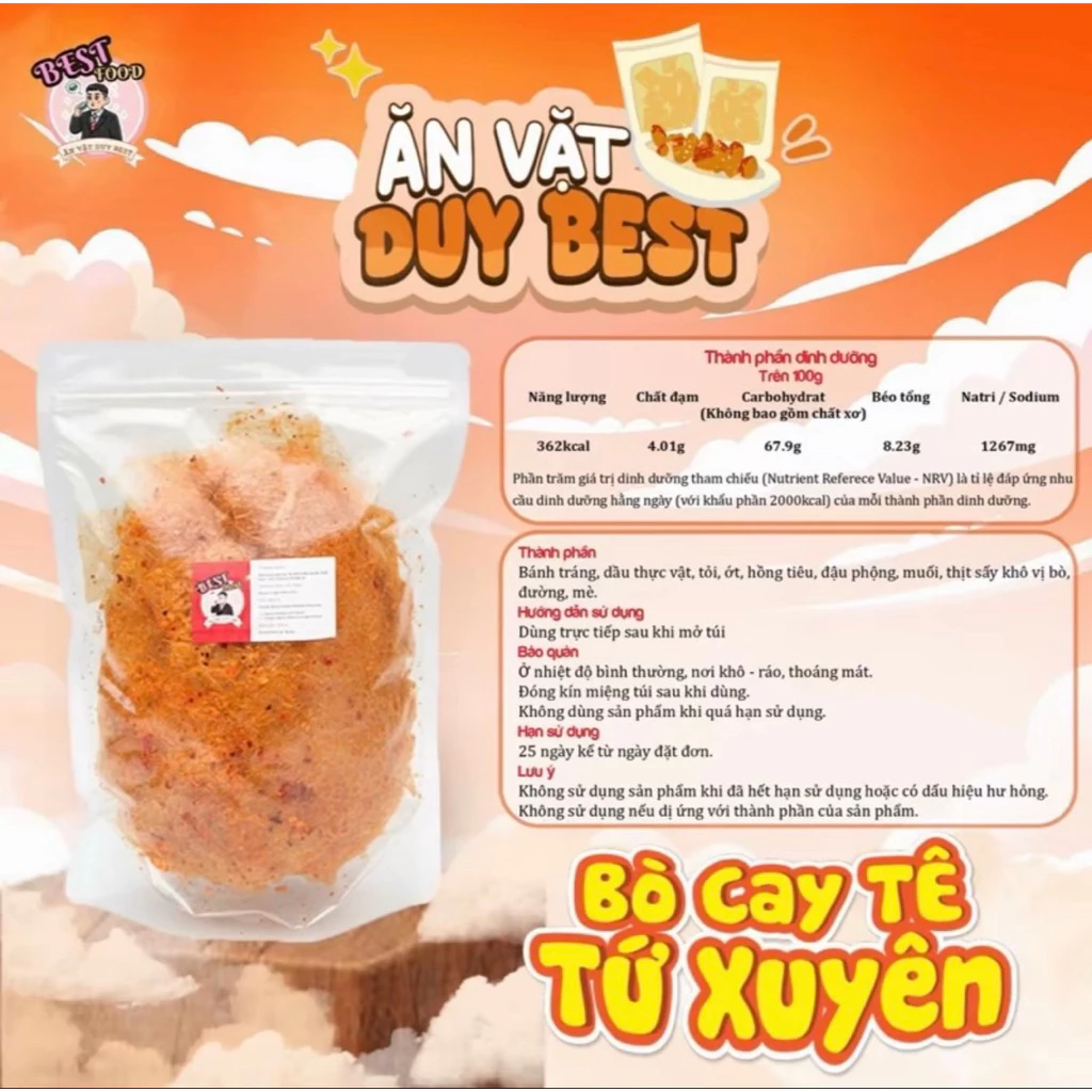 (Độc Quyền) Bánh Tráng Bò Cay Tê Tứ Xuyên Duy Best - Vị Cay Tê Tê & Khô Bò Ngon — tạp hoá ăn vặt