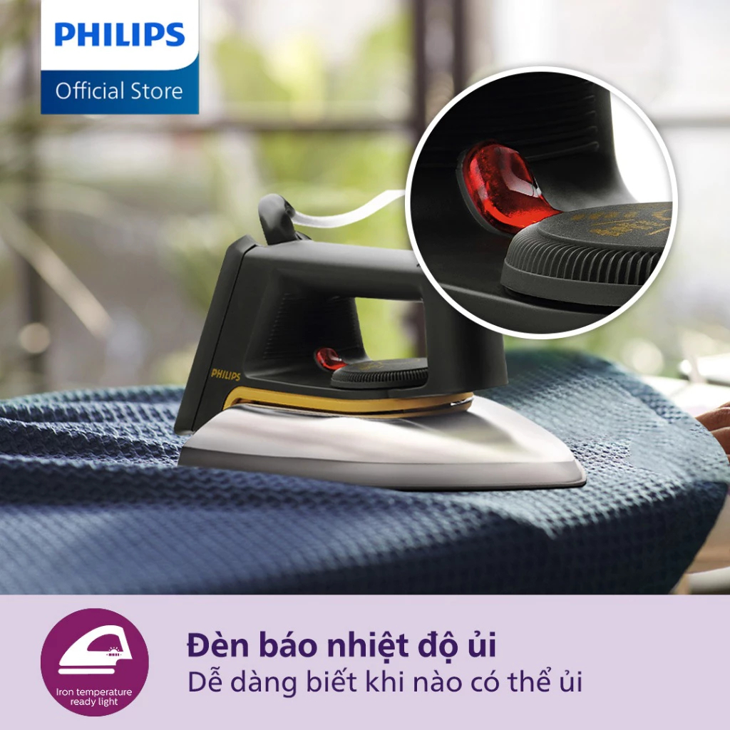 [LIVE] Bàn Ủi Khô Philips HD1172 1000W Ủi Phẳng Quần Áo - Chính Hãng - Bảo Hành 24 tháng