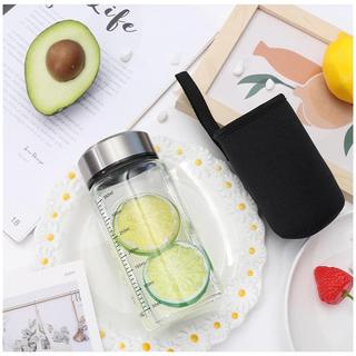 Bình thủy tinh chia vạch Ruby , Chịu nhiệt tốt , có lọc chặn trà , tặng kèm túi vải , và cọ rửa bình
