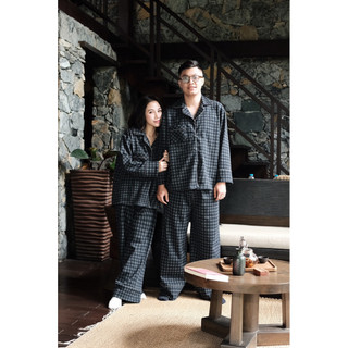 𝗛𝗮̀𝗻𝗴 𝗰𝗵𝗶́𝗻𝗵 𝗵𝗮̃𝗻𝗴 Bộ ngủ mặc nhà pyjamas FORM TO kẻ nhung bông unisex  O.N WORKSHOP