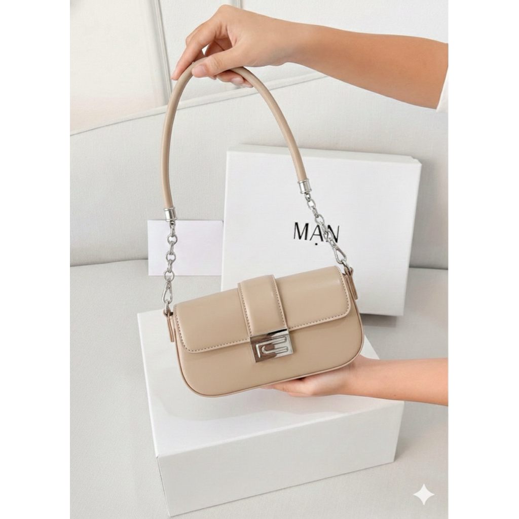 Túi nhà Mận - Mận Slim Chic Size 25cm, Túi Kẹp Nách Da PU, Form Nhỏ Gọn Thanh Lịch, Phù Hợp Đi Học – Đi Làm – Đi Chơi