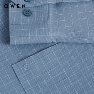 Owen - Áo sơ mi dài tay Regular Fit AR256048DT màu Xanh đậm chất liệu Knit cao cấp