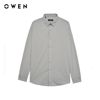 Owen - Áo sơ mi dài tay Slim Fit AS255068D màu Xám chất liệu Modal Lenzing