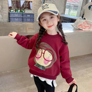 K19-[tomnaukids] Áo Sweeter đỏ in Hình cô Gái chất liệu Nỉ bông cho bé size từ 9-40Kg