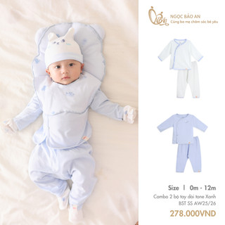 M&B (0-12M) Bộ quần áo dài tay Bạch Tuộc Xanh Vàng chất cotton mềm mịn, thoáng mát thấm hút mồ hôi.