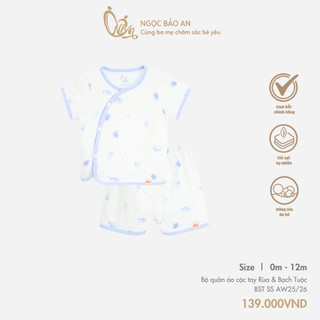 M&B (0-12M) Bộ quần áo cộc tay Bạch Tuộc Xanh cotton cao cấp mềm mịn, thoáng mát thấm hút mồ hôi tốt