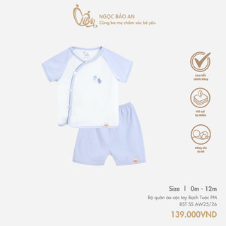M&B (0-12M) Bộ quần áo cộc tay Bạch Tuộc Xanh cotton cao cấp mềm mịn, thoáng mát thấm hút mồ hôi tốt
