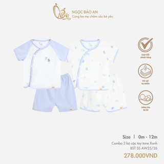 M&B (0-12M) Bộ quần áo cộc tay Bạch Tuộc Xanh cotton cao cấp mềm mịn, thoáng mát thấm hút mồ hôi tốt
