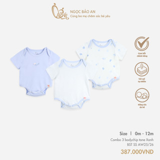 M&B (0-12M) Bộ bodychip sơ sinh, bodysuit Bạch Tuộc Xanh cotton cao cấp mềm mịn, thoáng mát thấm hút tốt BST SS255