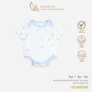M&B (0-12M) Bộ bodychip sơ sinh, bodysuit Bạch Tuộc Xanh cotton cao cấp mềm mịn, thoáng mát thấm hút tốt BST SS255