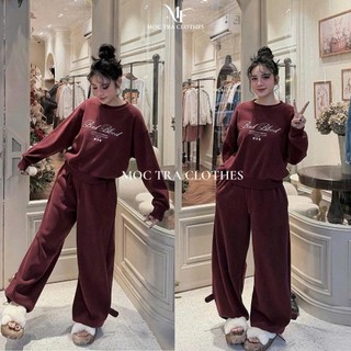 Set bộ nỉ nữ Loại 1 thiết kế dáng bom trẻ trung siêu xinh, Set đồ nữ mặc nhà rẻ đẹp