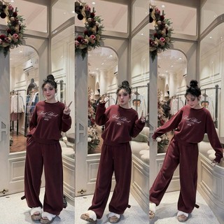 Set bộ nỉ nữ Loại 1 thiết kế dáng bom trẻ trung siêu xinh, Set đồ nữ mặc nhà rẻ đẹp