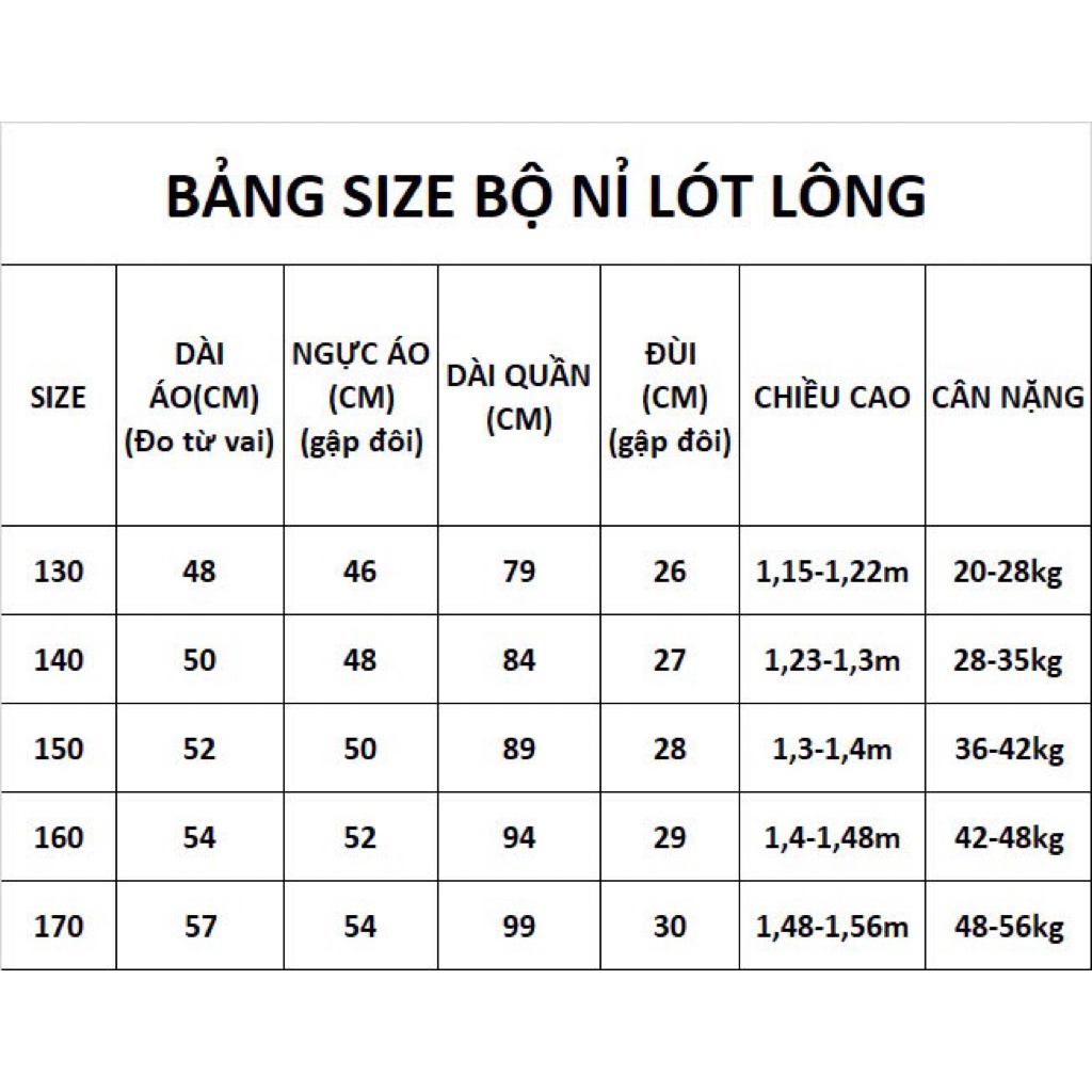 Set đồ LÓT LÔNG trẻ em quần áo mùa đông bé trai 20-55kg bộ đồ dầy ấm
