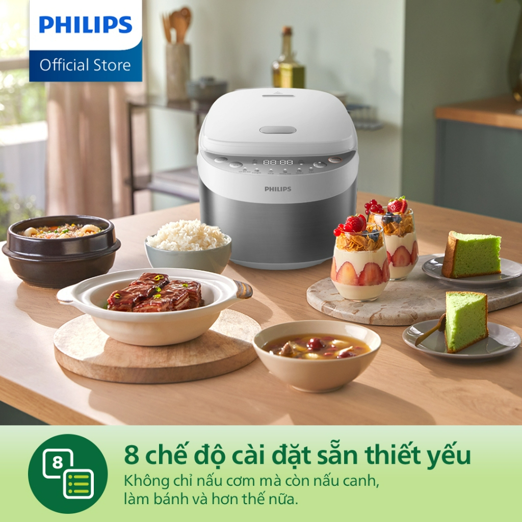 Nồi cơm điện tử mini Philips HD3170/66 |600W| 0.85 lít - Hàng Chính Hãng - Bảo hành 24 tháng