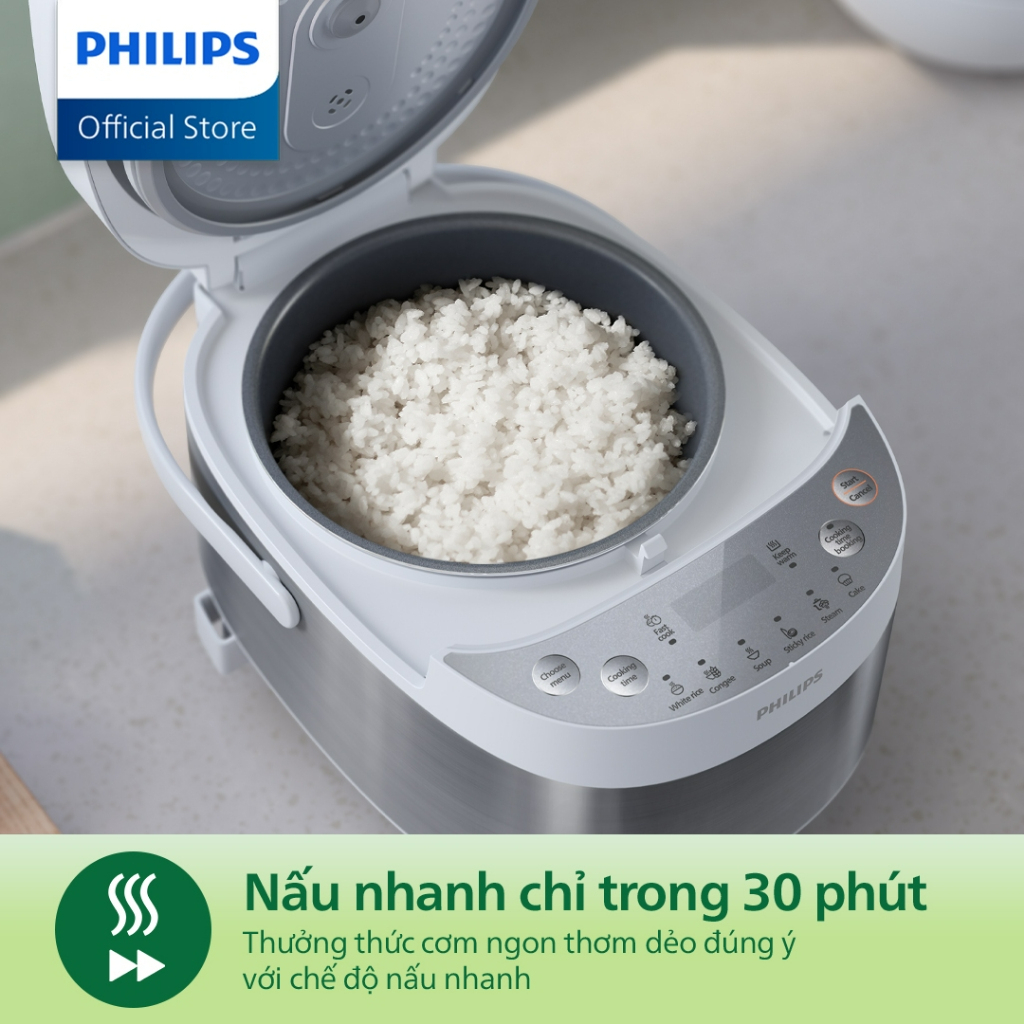 Nồi cơm điện tử mini Philips HD3170/66 |600W| 0.85 lít - Hàng Chính Hãng - Bảo hành 24 tháng