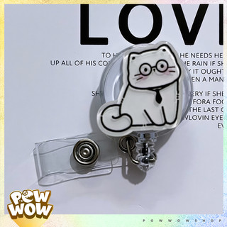 Lõi Tơrua Yoyo Móc Kéo Thẻ Tên Hình Mèo Trắng White Cat Dễ Thương Dây Rút 60cm (Lõi Kéo)