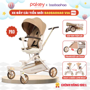 Xe Đẩy Cho Bé Baobaohao V16 PRO Bản Mới, Xe Đẩy Cho Bé Gấp Gọn Cao Cấp Đảo 2 Chiều, Bánh Xe Di Chuyển 360 Độ