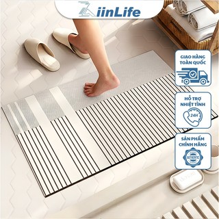 ZiinLife Thảm Silicon Lau Chân Phòng Tắm-Siêu Thấm Nước, Đế Cao Su Chống Trượt An Toàn, Dễ Vệ Sinh Cho Nhà Tắm, Nhà Bếp