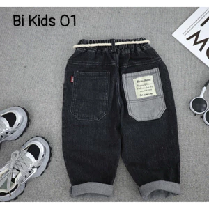 {Size Nhỡ - Đại } Quần jean bé trai phom baggy túi sau bạc