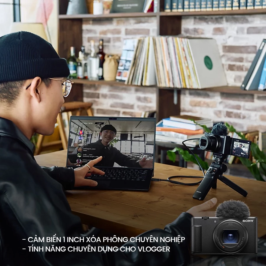 Máy ảnh Sony ZV-1 II vlog ống kính 18-50mm, cảm biến Exmor RS 1 inch, Bokeh Switch, siêu nhẹ 292g
